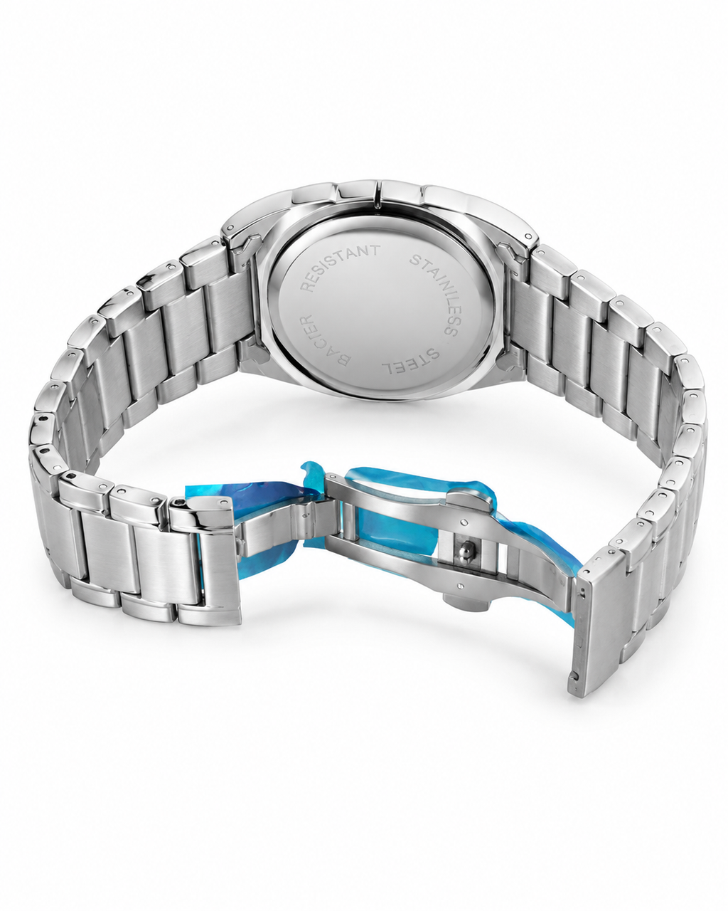 Men’s Classic Stainless Steel Watch – Day-Date Display & Premium Metal Bracelet