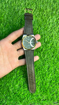 Tissot PRX-Style Automatic Watch – Black Textured Dial with Leather Strap