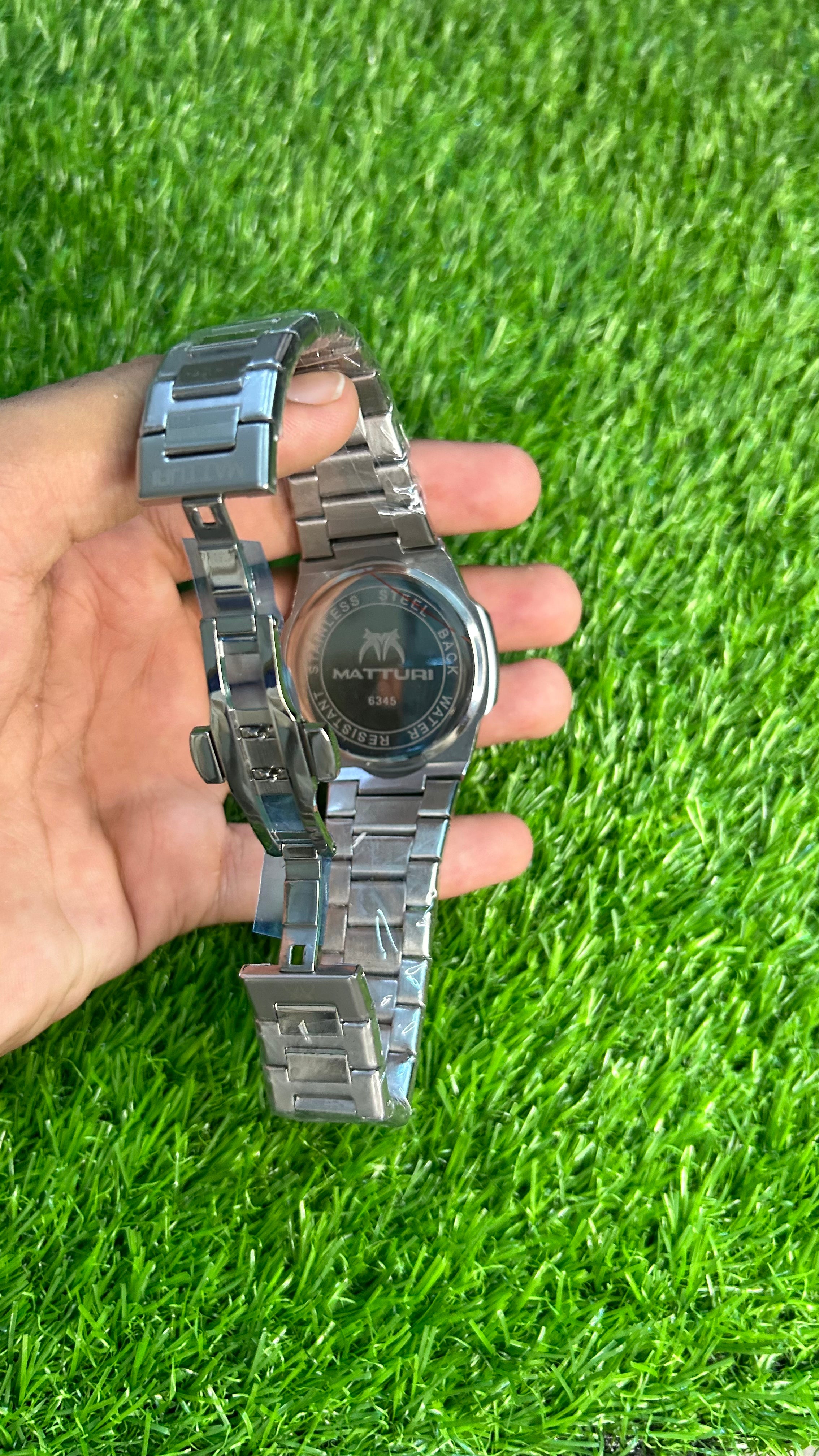 Men’s Premium Blue Dial Stainless Steel Watch – Quartz Movement & Luxury Bracelet
