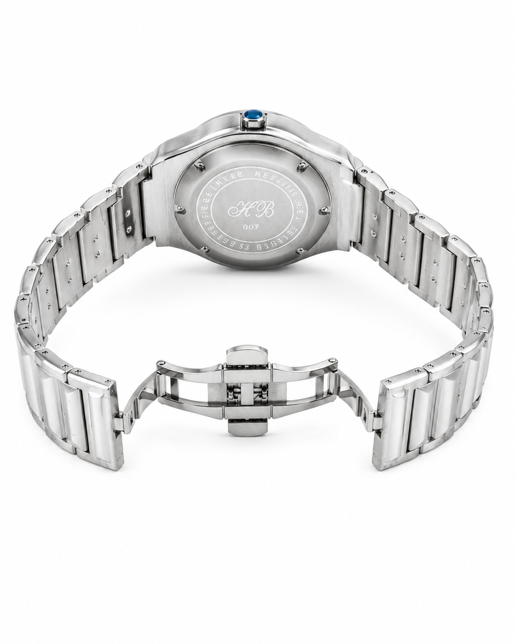 Men’s Silver Chronograph Watch – Stainless Steel Bracelet & Luxury Design