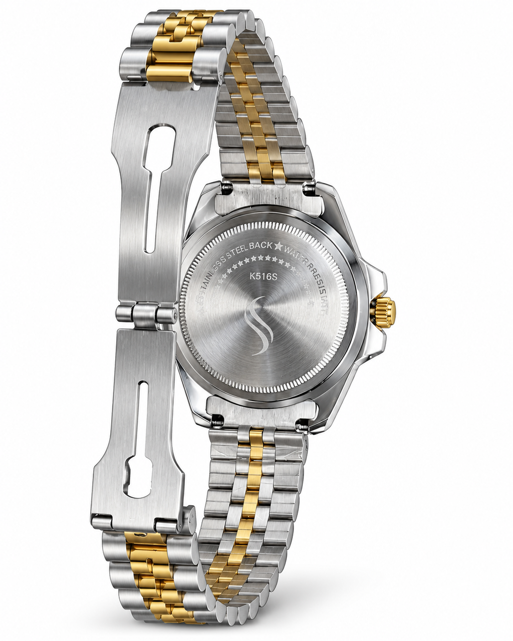 Men’s Green Dial Two-Tone Luxury Watch – Silver & Gold Bracelet