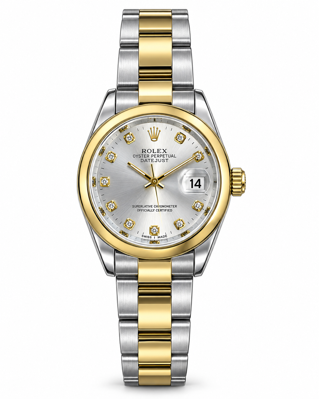 Men’s Silver Dial Two-Tone Luxury Watch – Gold & Silver Bracelet