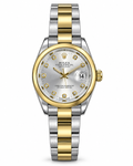 Men’s Silver Dial Two-Tone Luxury Watch – Gold & Silver Bracelet