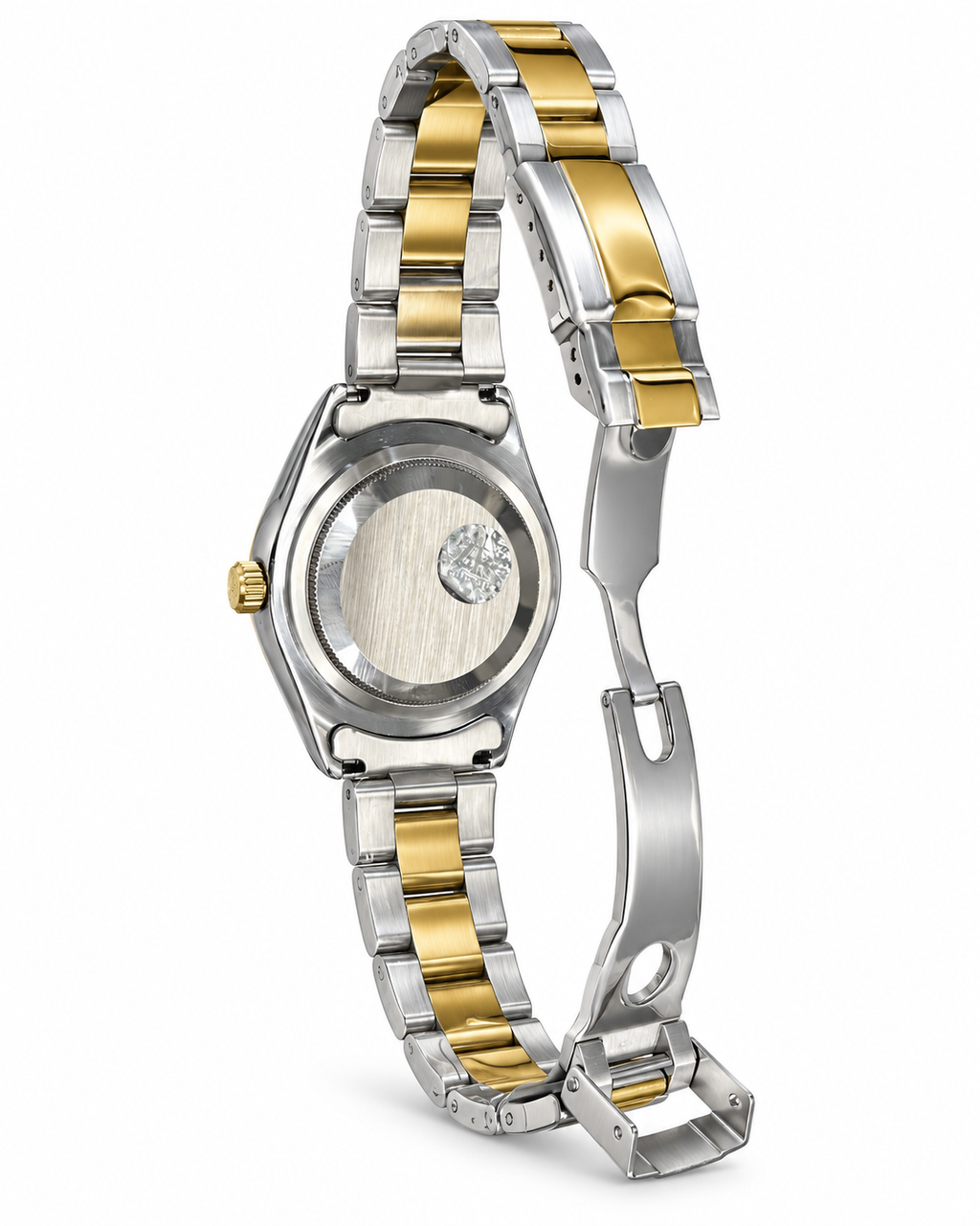 Men’s Silver Dial Two-Tone Luxury Watch – Gold & Silver Bracelet